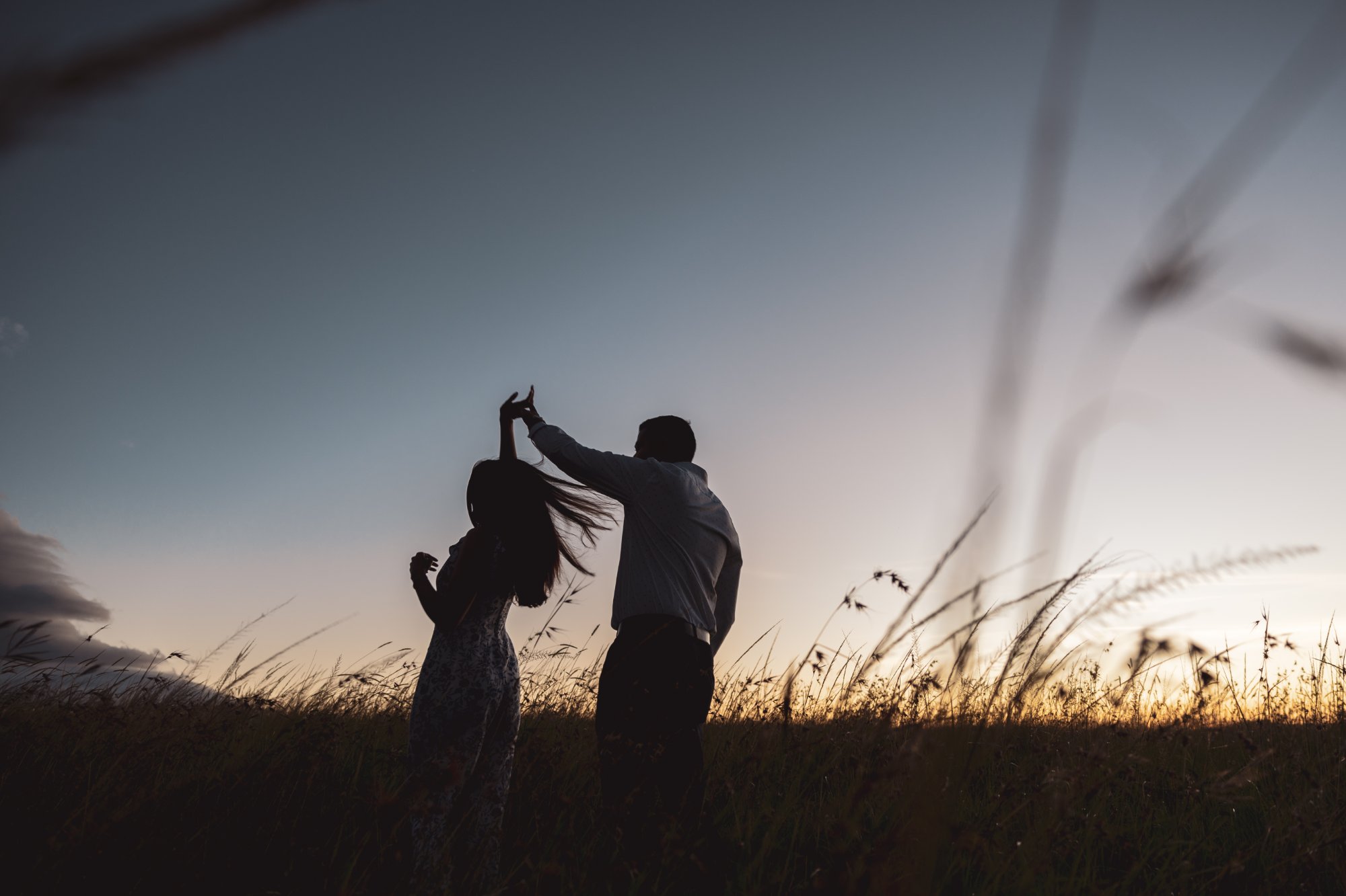 Dancing · Silhouette · Sunset